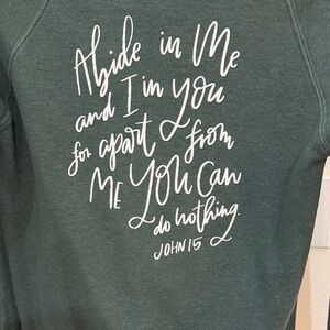 Forest Green Graphic Women's Sweatshirt - Inspirational Script